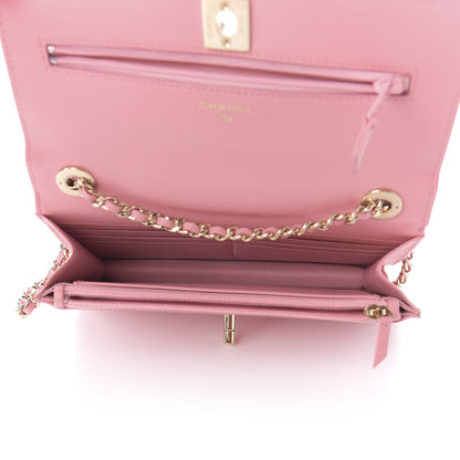 Chanel Lambskin Quilted Trendy CC Wallet On Chain WOC Pink 5 of 12