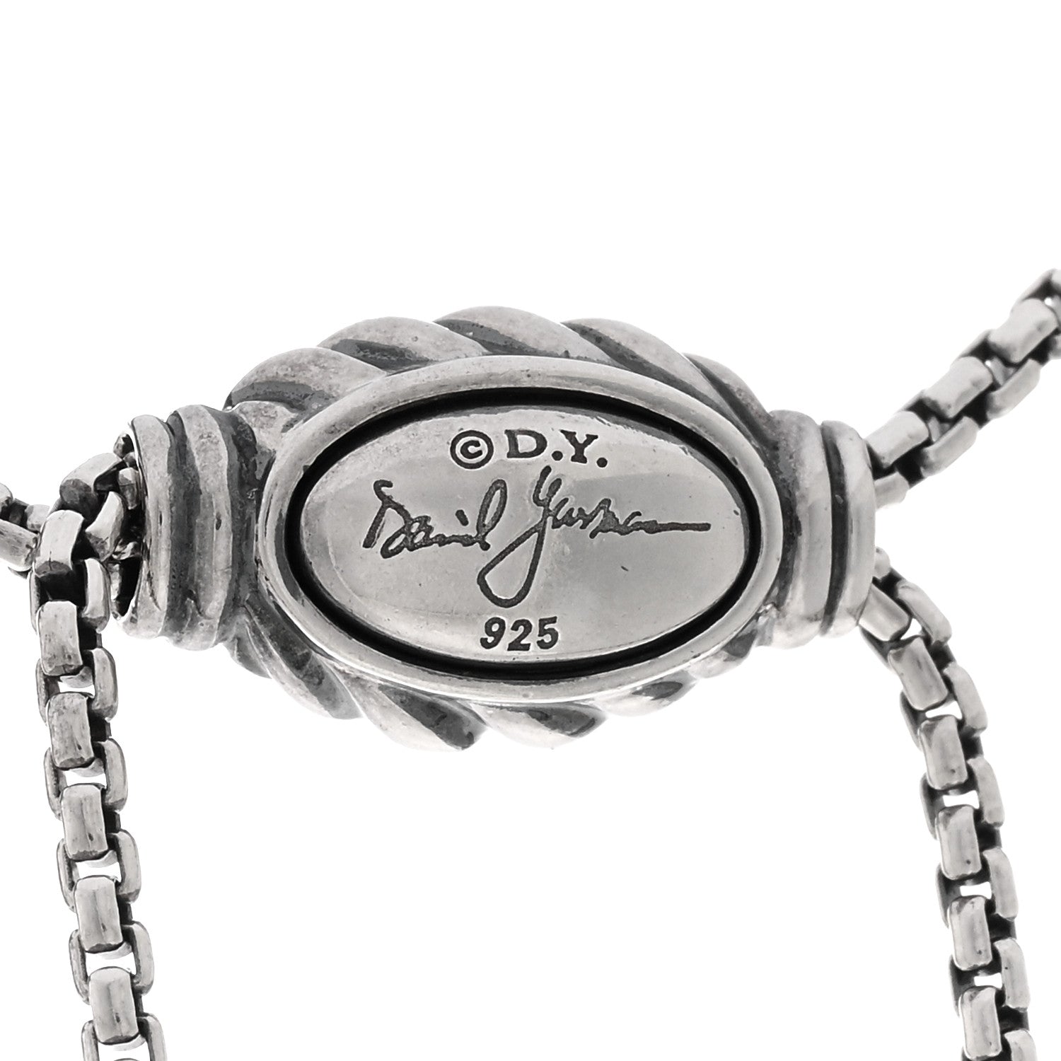 David Yurman Sterling Silver 14K Yellow Gold 37mm Crossover Pendant Necklace 4 of 4