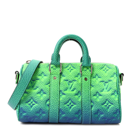 Louis Vuitton Taurillon Illusion Keepall XS Bleu Vert 1 of 9