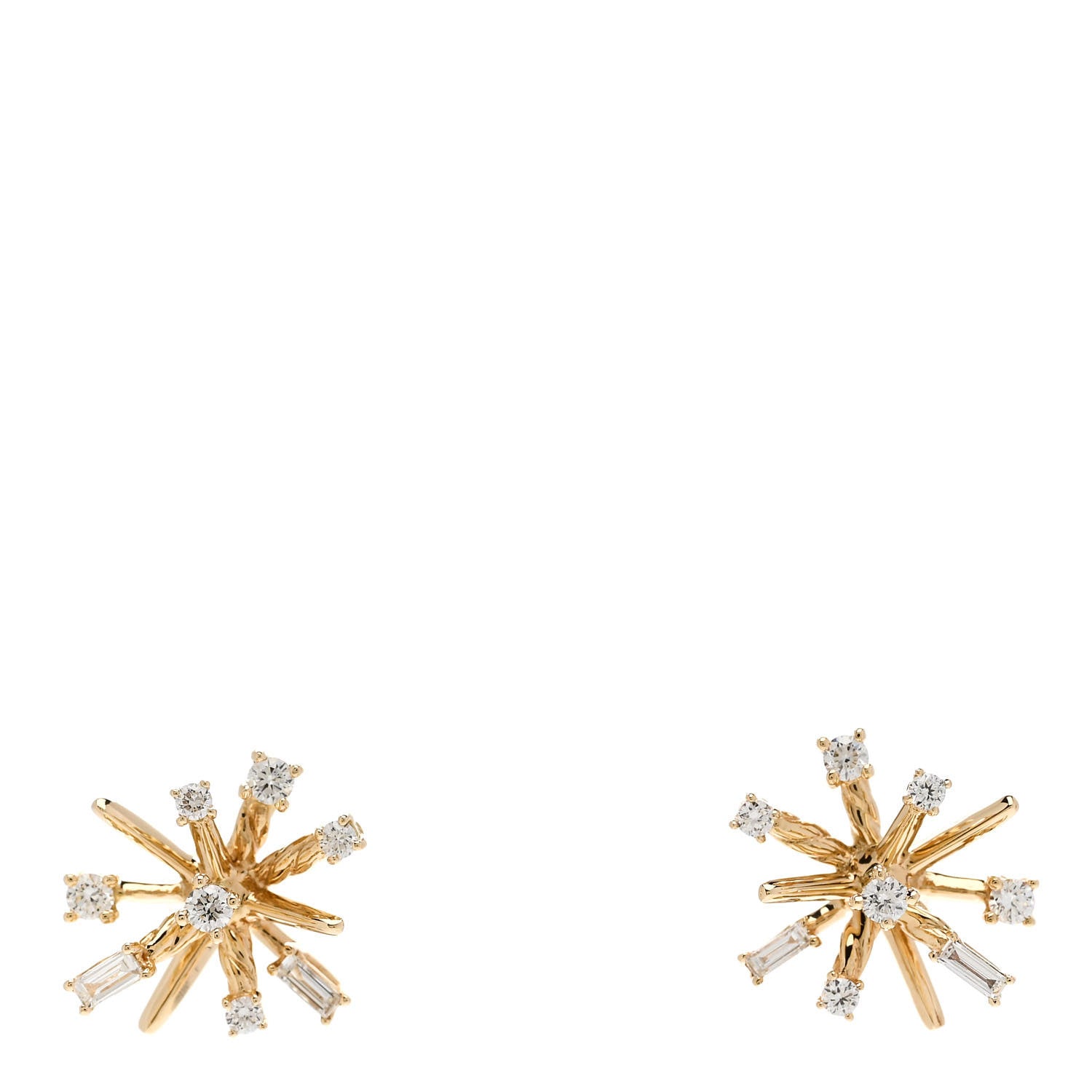 David Yurman 18K Yellow Gold Diamond Petite Supernova Stud Earrings 1 of 5
