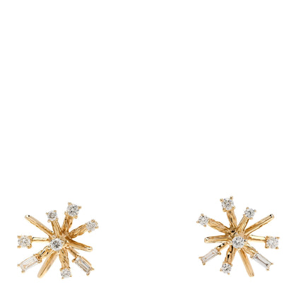 David Yurman 18K Yellow Gold Diamond Petite Supernova Stud Earrings 1 of 5