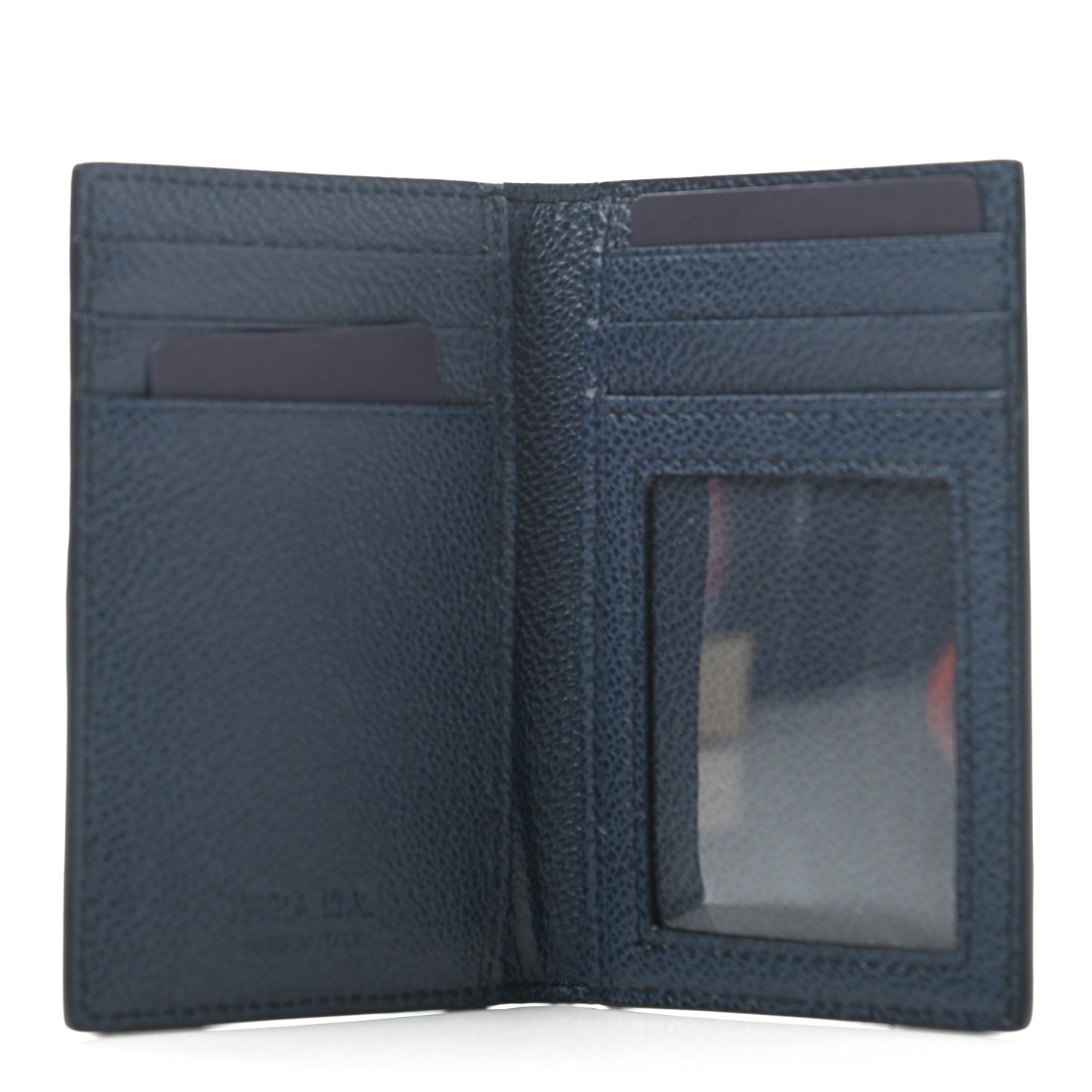 Vitello Micro Grain Card Holder Baltico Fuoco