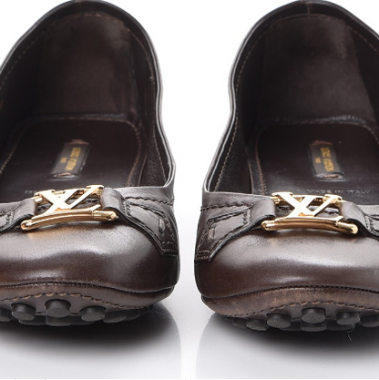 Louis Vuitton Calfskin Oxford Ballerina Flats 39.5 Brown 12 of 12