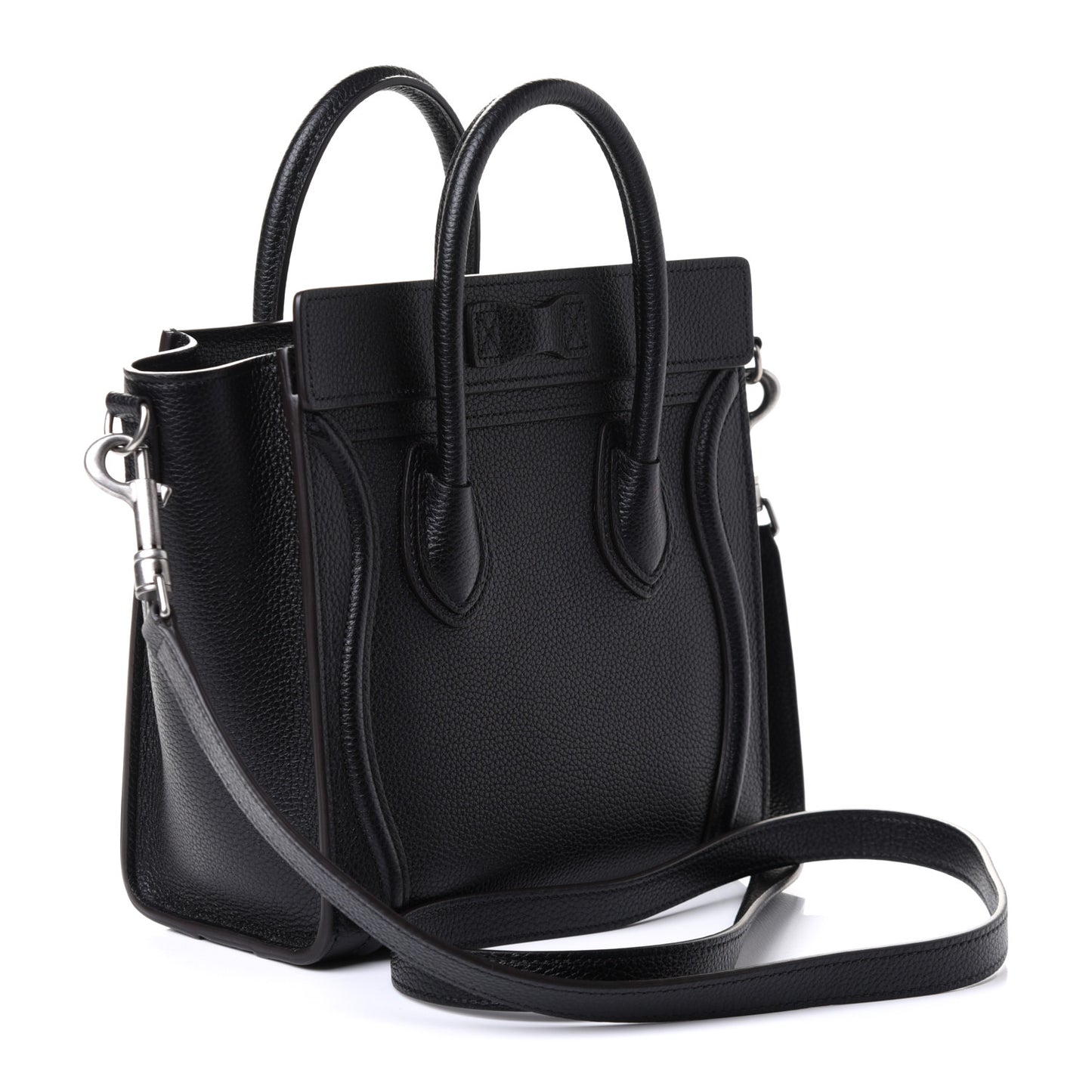 Drummed Calfskin Nano Luggage Black