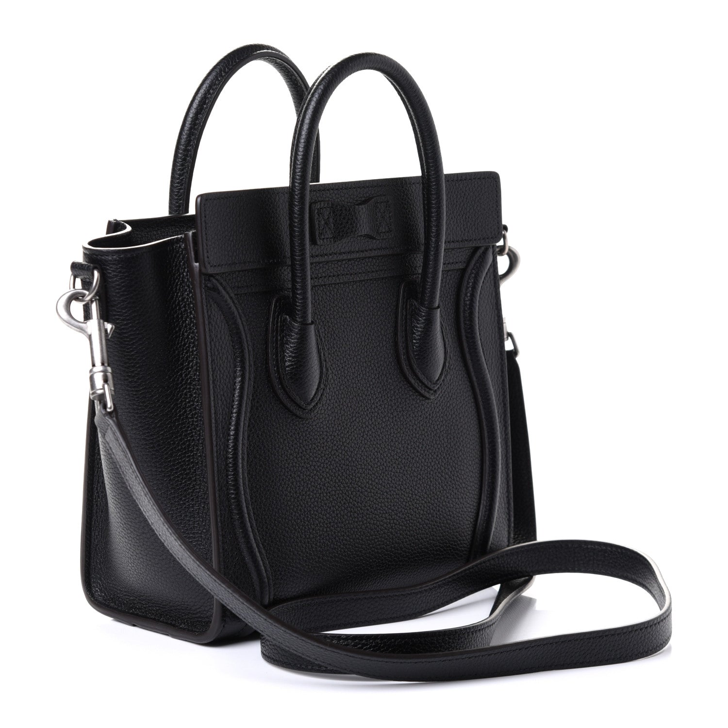 Celine Drummed Calfskin Nano Luggage Black 3 of 5