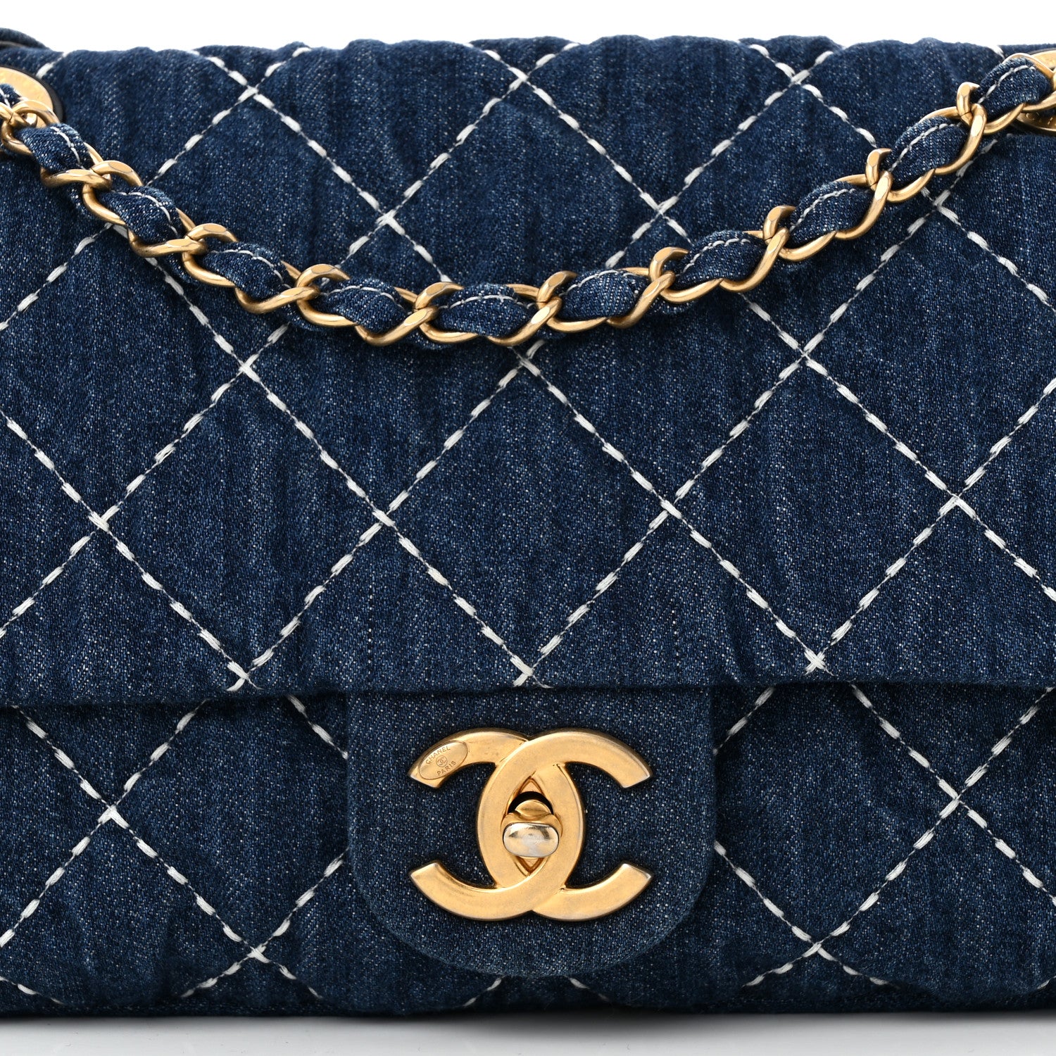Chanel Denim Quilted Medium Denim Trip Single Flap Blue 8 of 11