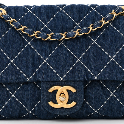 Chanel Denim Quilted Medium Denim Trip Single Flap Blue 8 of 11