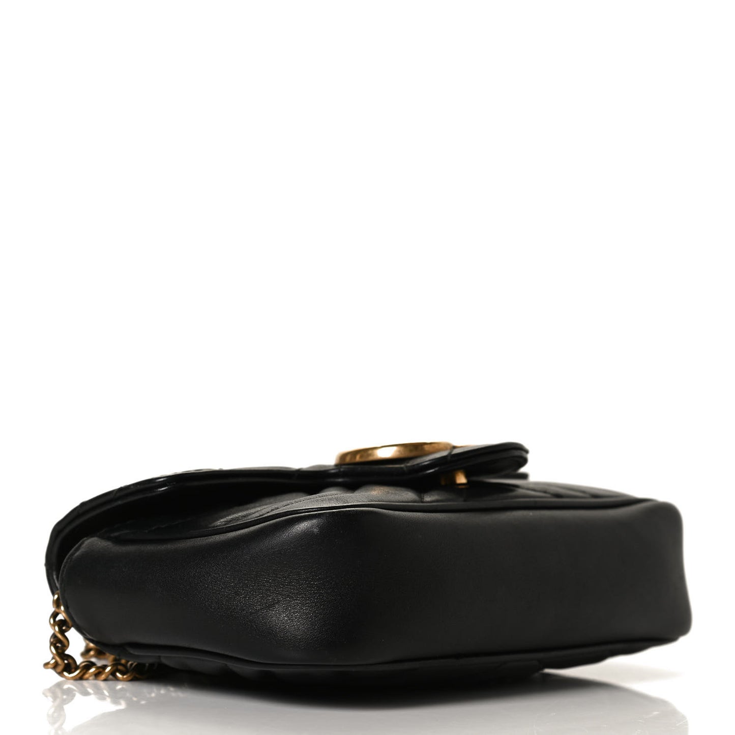 Calfskin Matelasse Super Mini GG Marmont Shoulder Bag Black