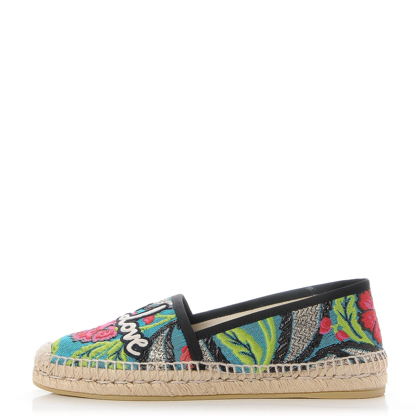 Tapestry Brocade Blind For Love Espadrilles 38 Acquamarine Green Black