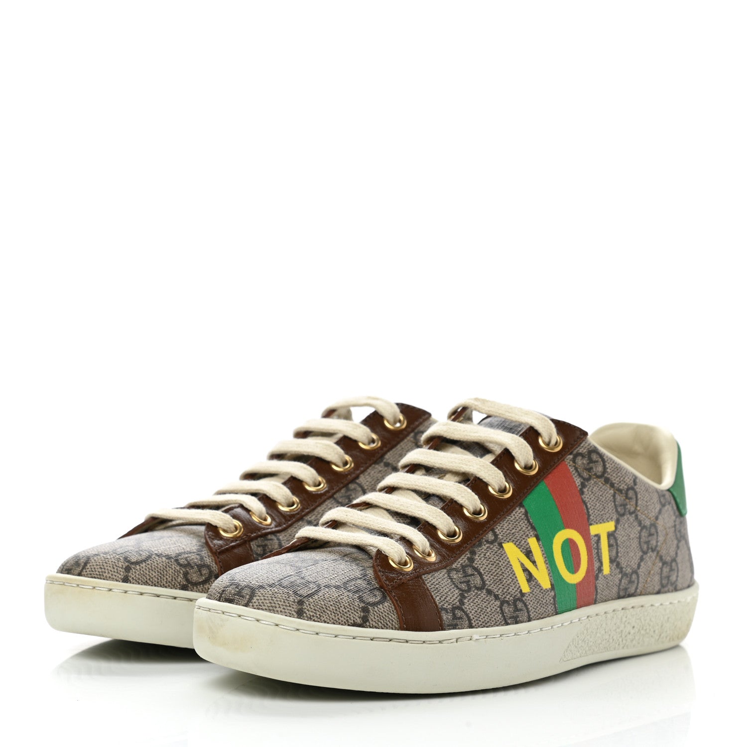 Gucci GG Supreme Monogram Fake/Not Womens Ace Sneakers 35.5 Beige New Shamarock Brown Sugar 3 of 9