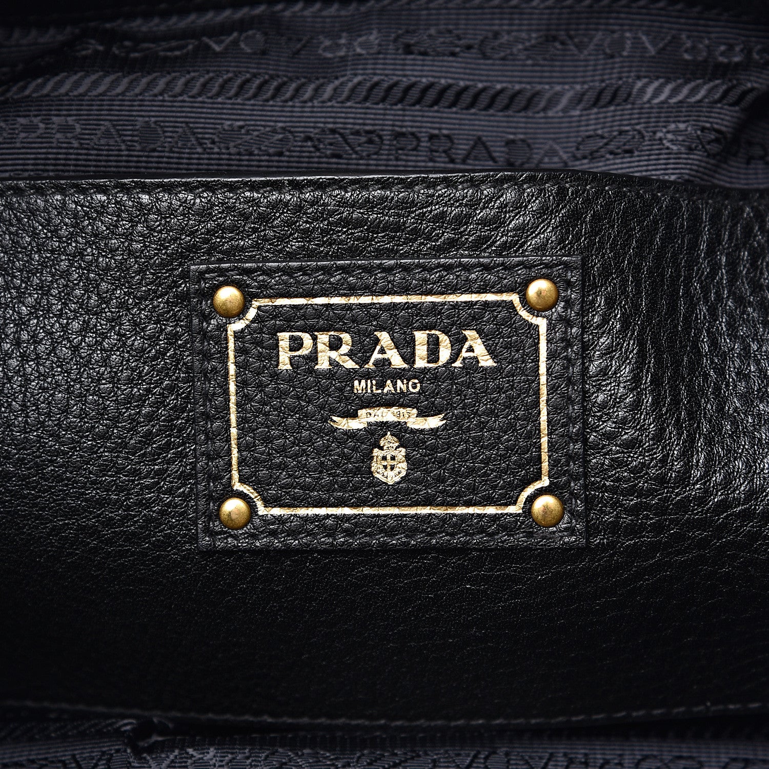 Prada Vitello Daino Tote Black 6 of 9