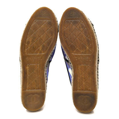 Chanel Mesh Grosgrain CC Espadrilles 35 Purple Black 5 of 8