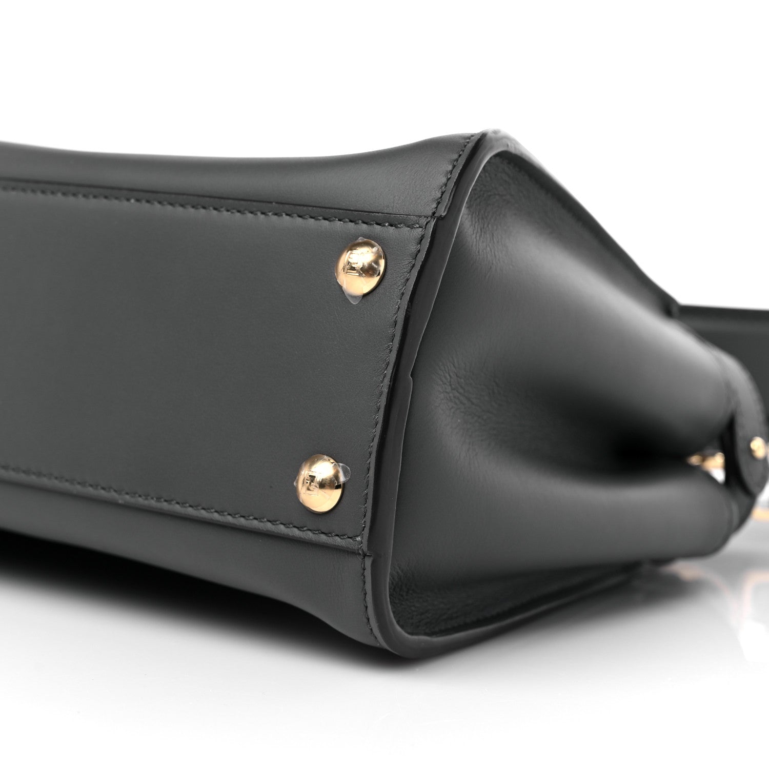 Fendi Vitello Seta Chenille FF Mini Peekaboo Iconic Satchel Anthracite Asfalto 9 of 9