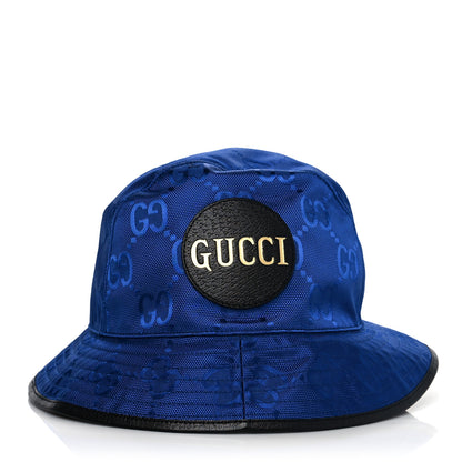 Gucci Econyl Nylon Monogram Off The Grid Will Bucket Hat Orient Blue Black 1 of 9