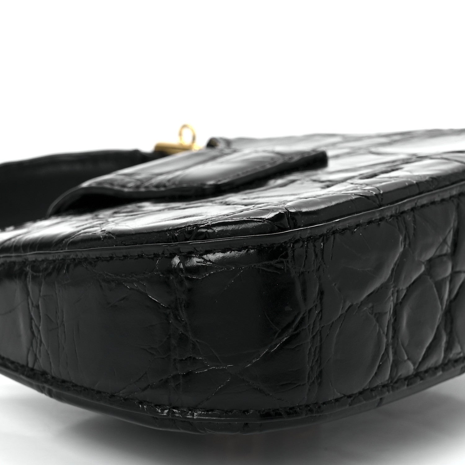 Alexander Wang Crocodile Embossed Calfskin Micro Legacy Hobo Black 10 of 12