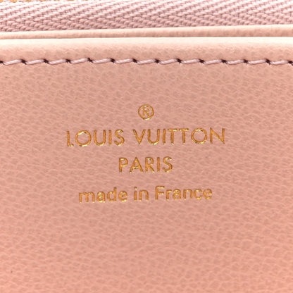 Louis Vuitton Lambskin Embossed Monogram LV Ski Coussin Zippy Wallet Black Pink 7 of 8