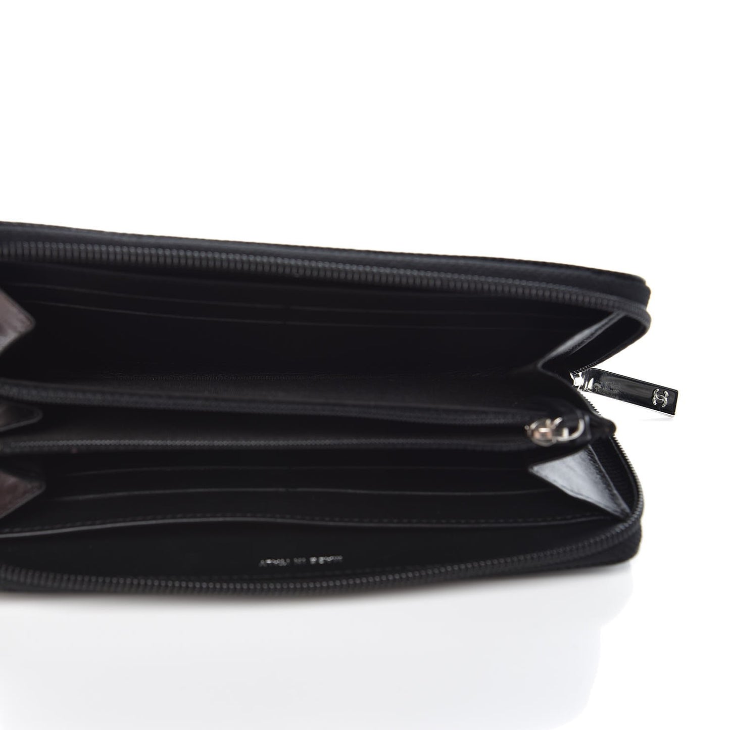 Caviar Large Timeless CC Zip Around Wallet Black