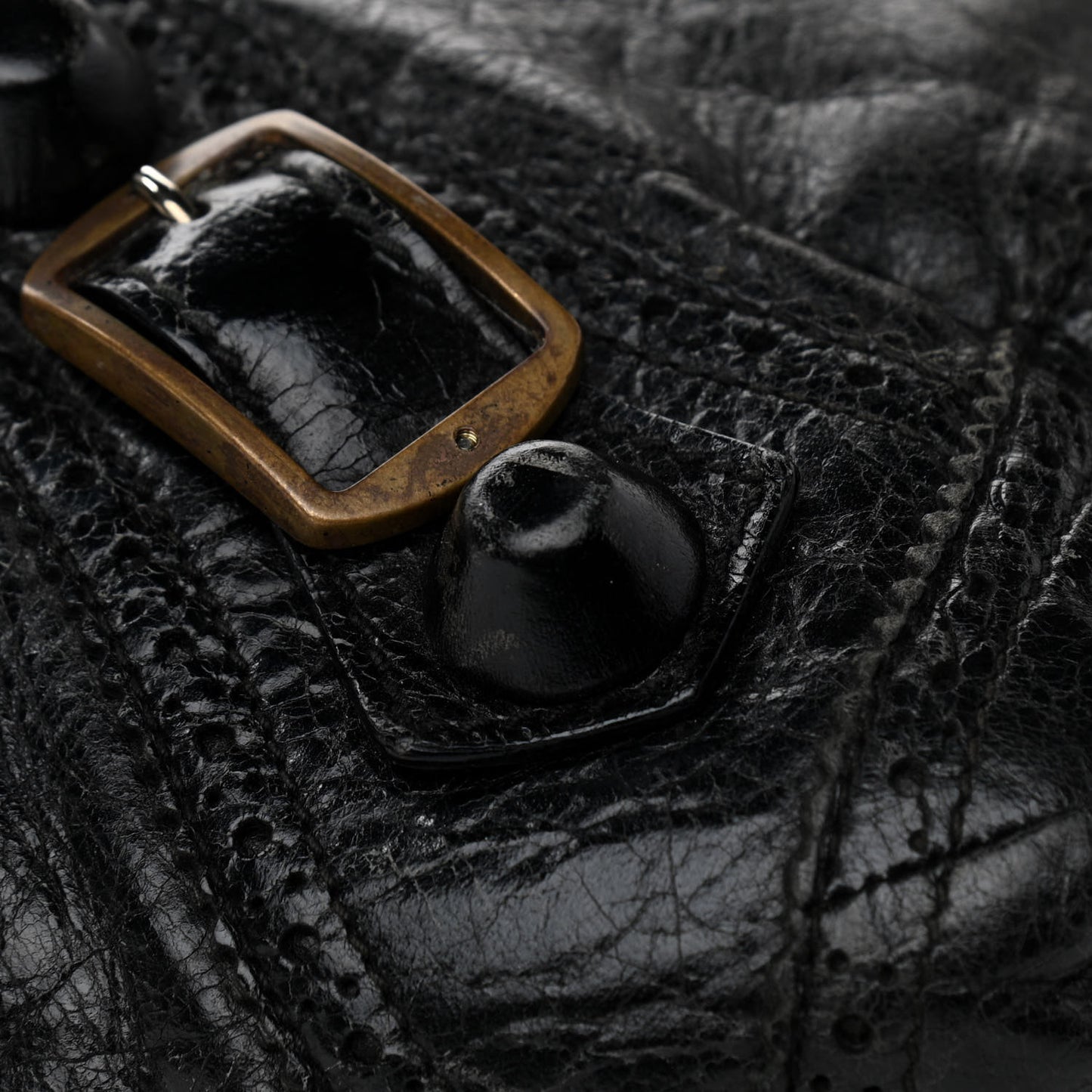 Agneau Giant Brogues Hardware Day Hobo Black