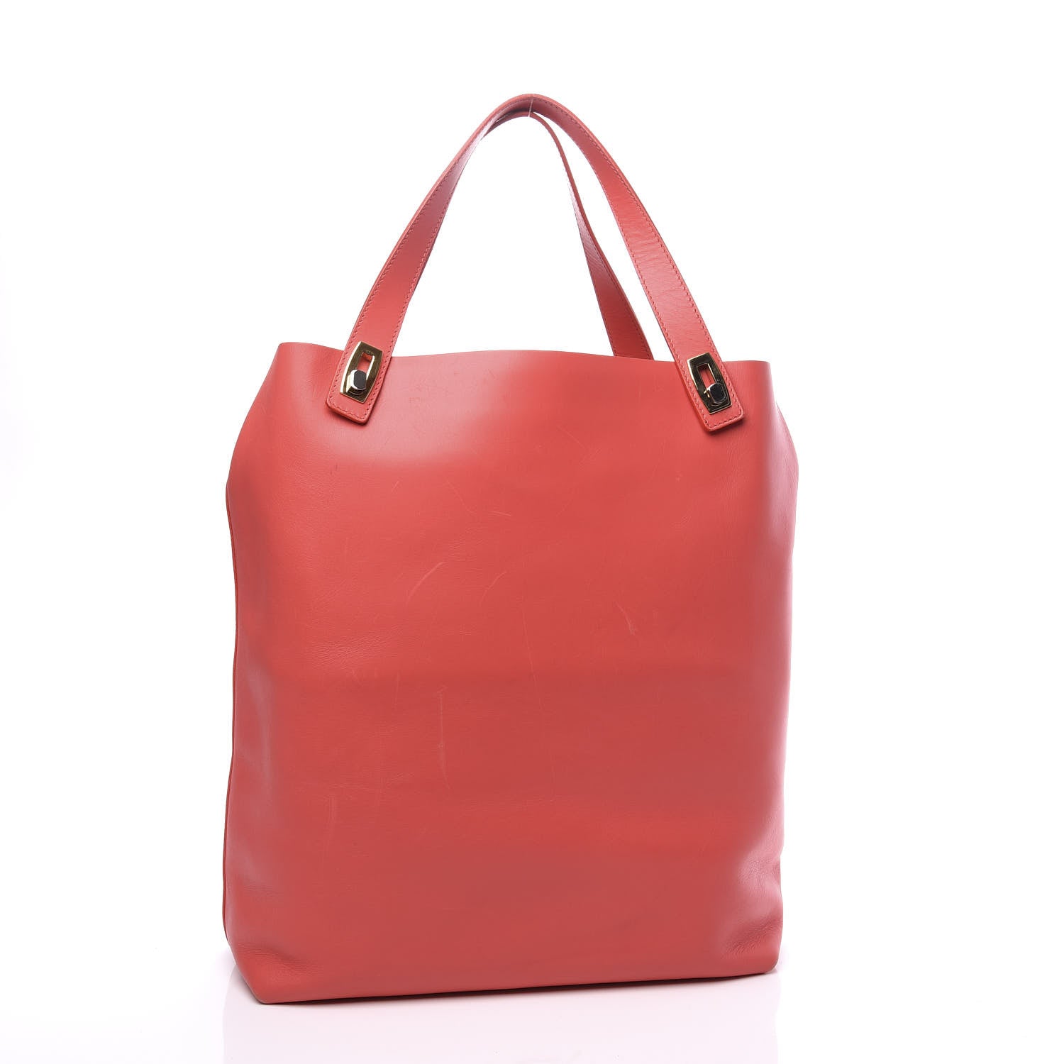 Balenciaga Calfskin Pocket Tote M Coral Black 2 of 9