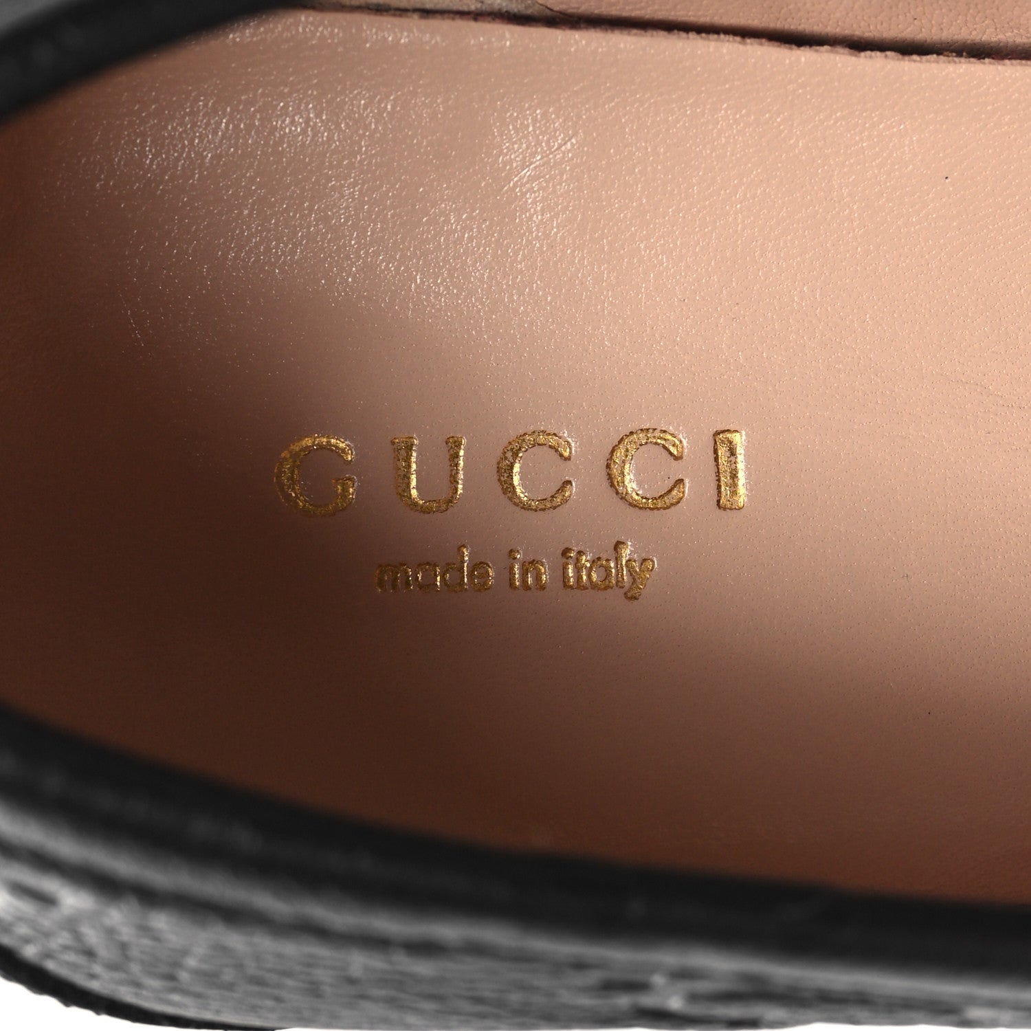 Gucci Piuma Calfskin Embossed Womens Platform Lug Sole Loafers 37.5 Black 9 of 10