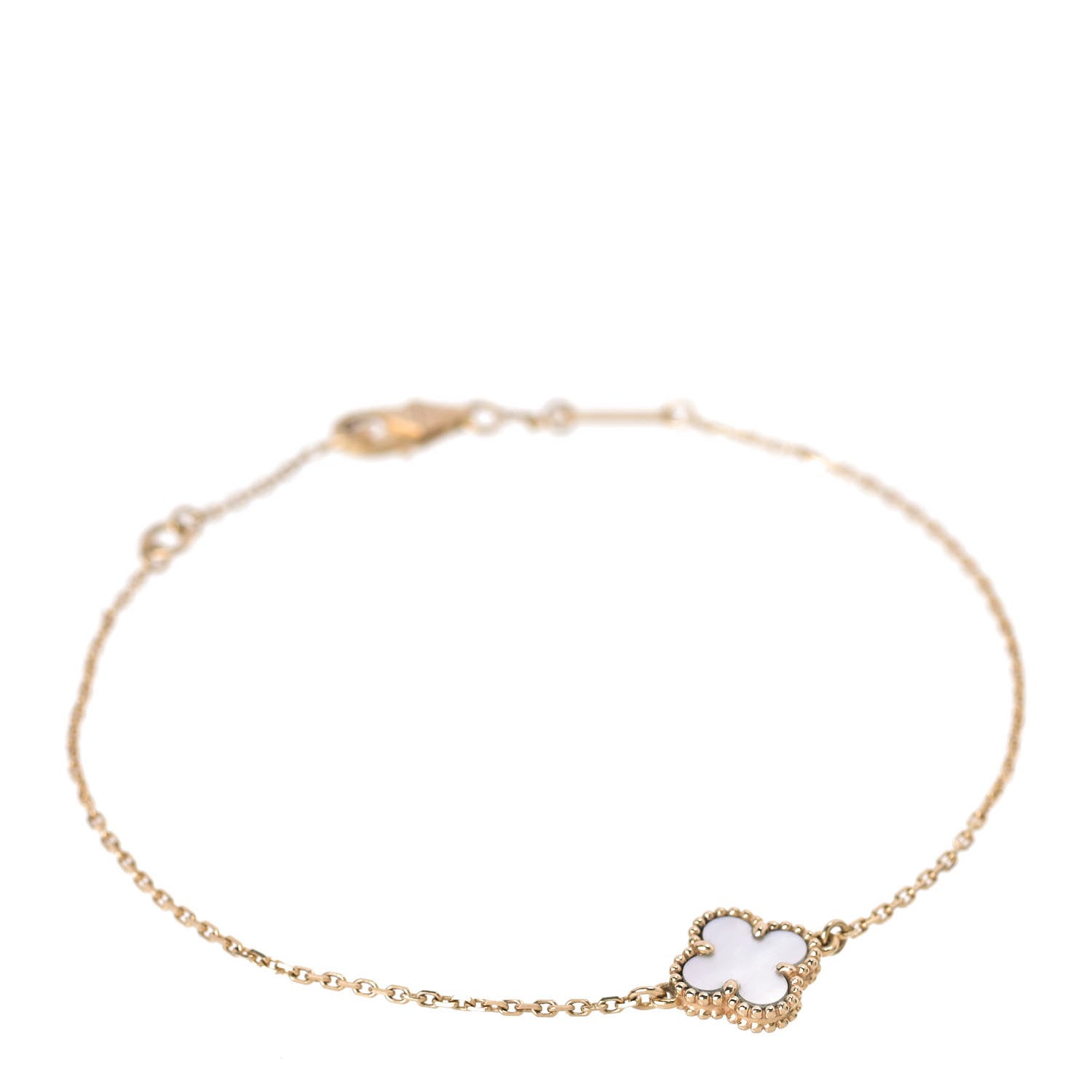 Van Cleef & Arpels 18K Yellow Gold Mother of Pearl Sweet Alhambra Bracelet 1 of 5
