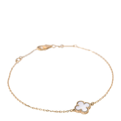 Van Cleef & Arpels 18K Yellow Gold Mother of Pearl Sweet Alhambra Bracelet 1 of 5
