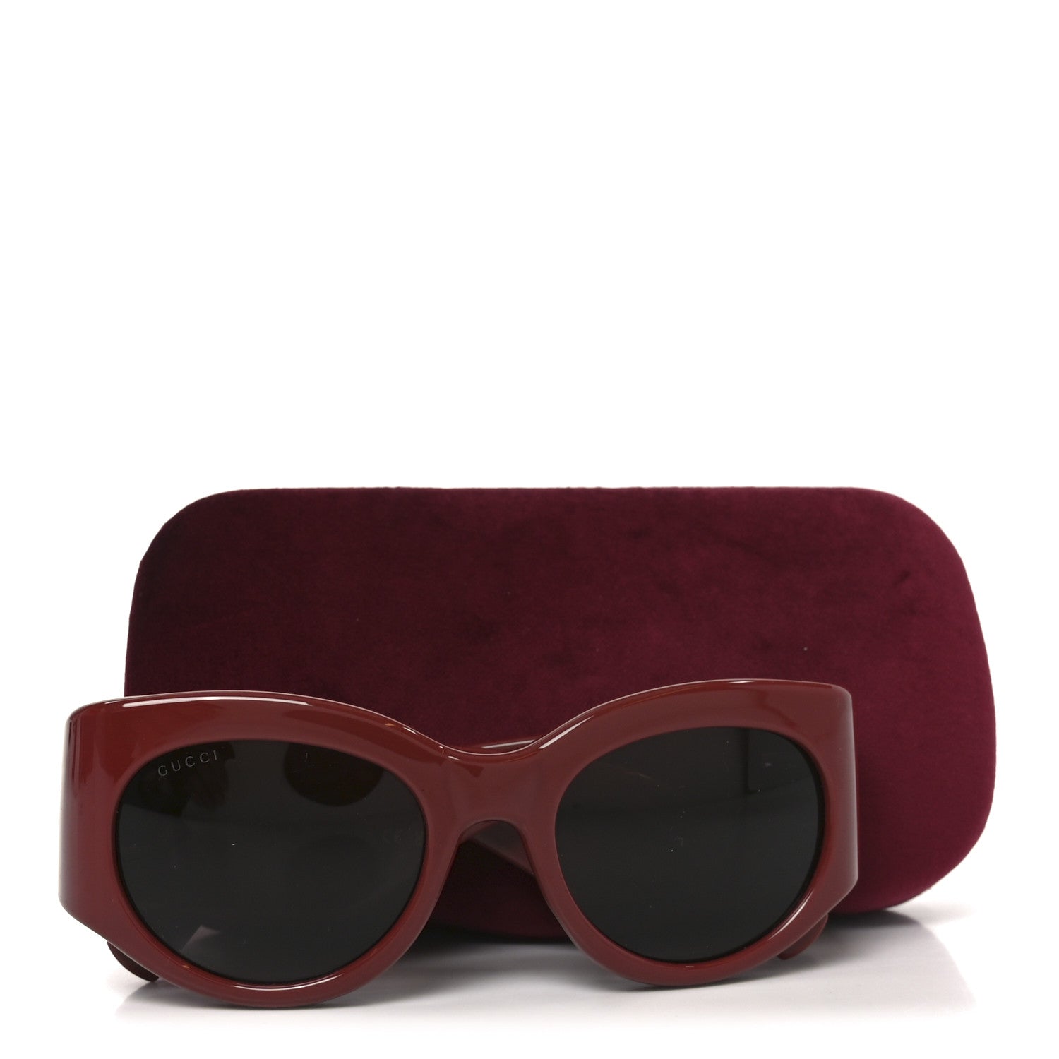 Gucci Marmont Monocolor 53mm Round Sunglasses GG1544S Burgundy Brown 7 of 7