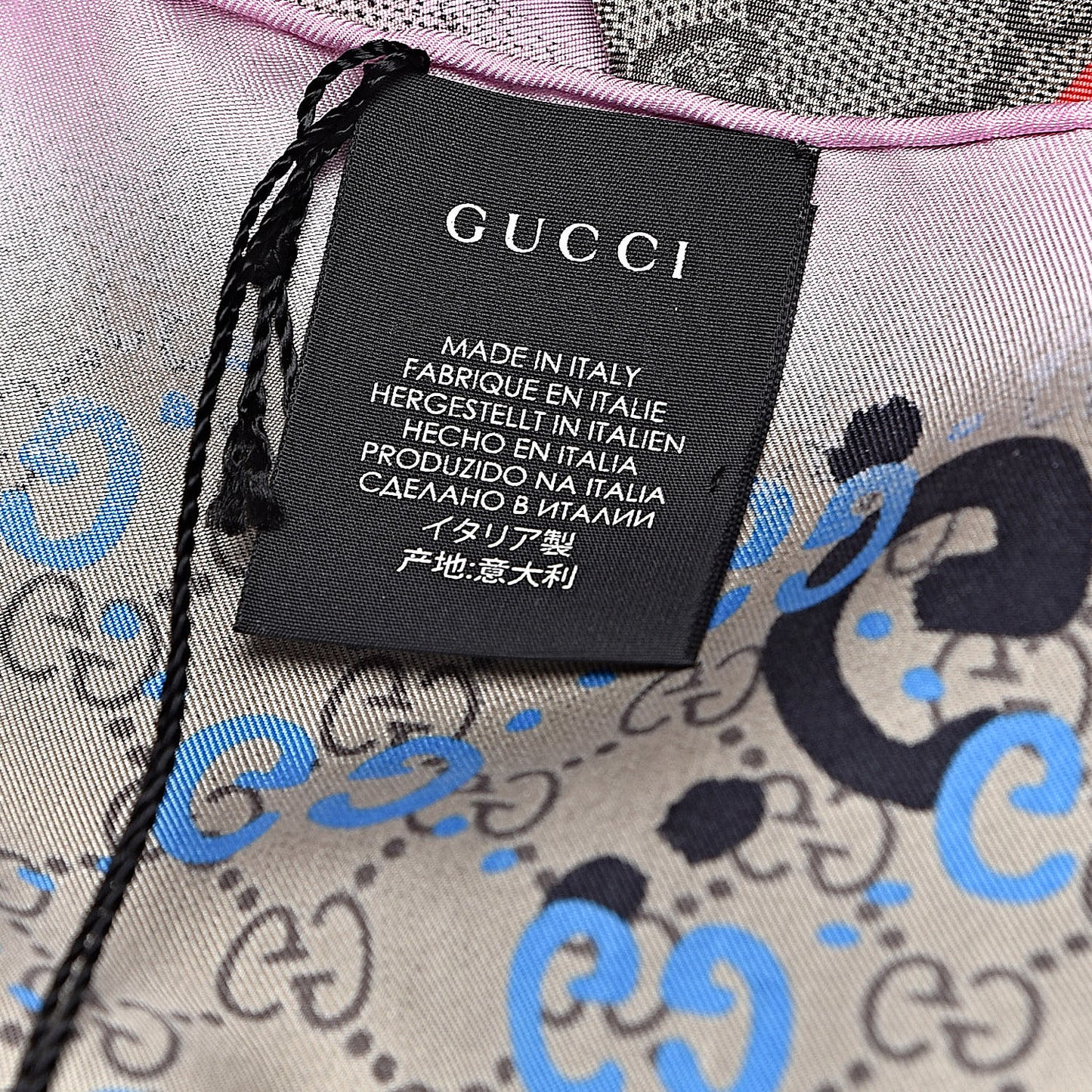 Silk Twill GG Monogram Real GG UFO Square Scarf Multicolor