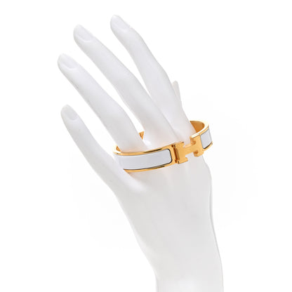 Hermes Enamel Narrow Clic Clac H Bracelet PM White 2 of 6