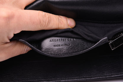 Saint Laurent Sheepskin Matelasse Chevron Monogram Large College Satchel Black 16 of 31