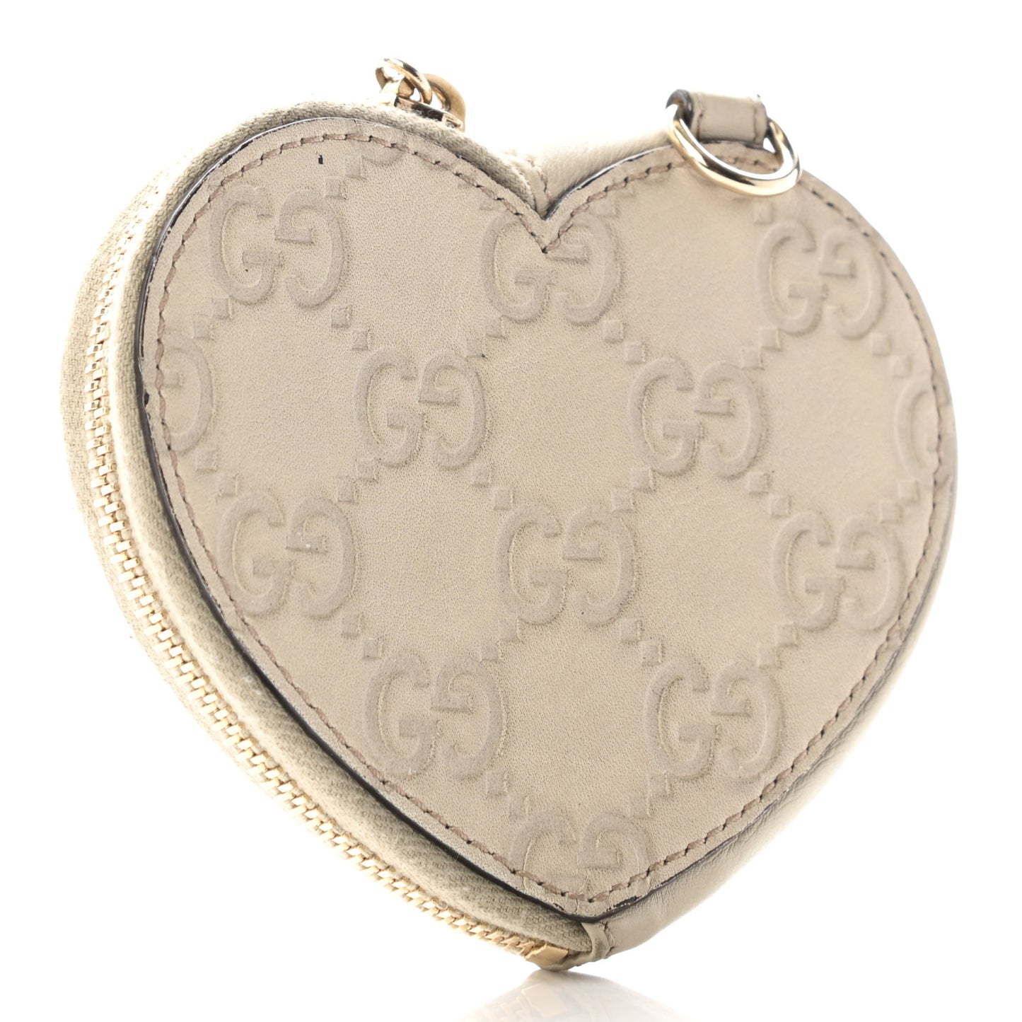 Guccissima Heart Coin Purse White