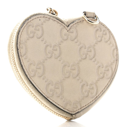 Gucci Guccissima Heart Coin Purse White 3 of 9