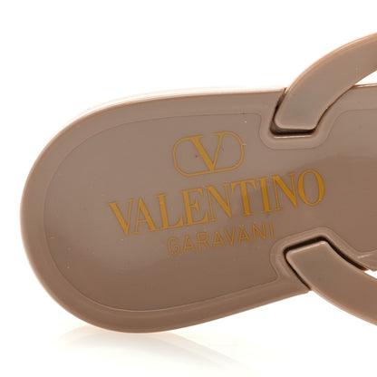 Valentino Garavani PVC Jelly Rockstud Bow Thong Sandals 36 Poudre 7 of 7