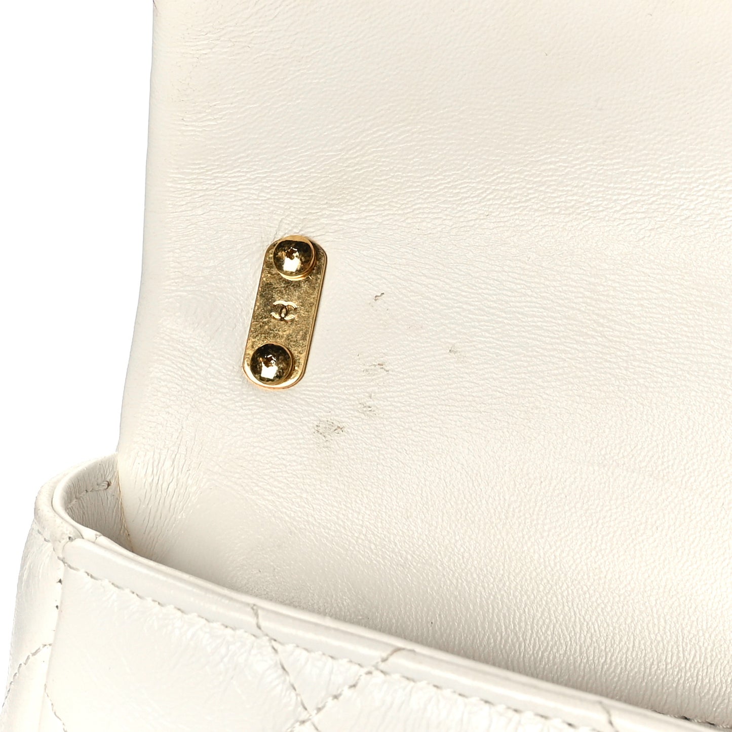 Lambskin Quilted Mini Funky Town Flap White