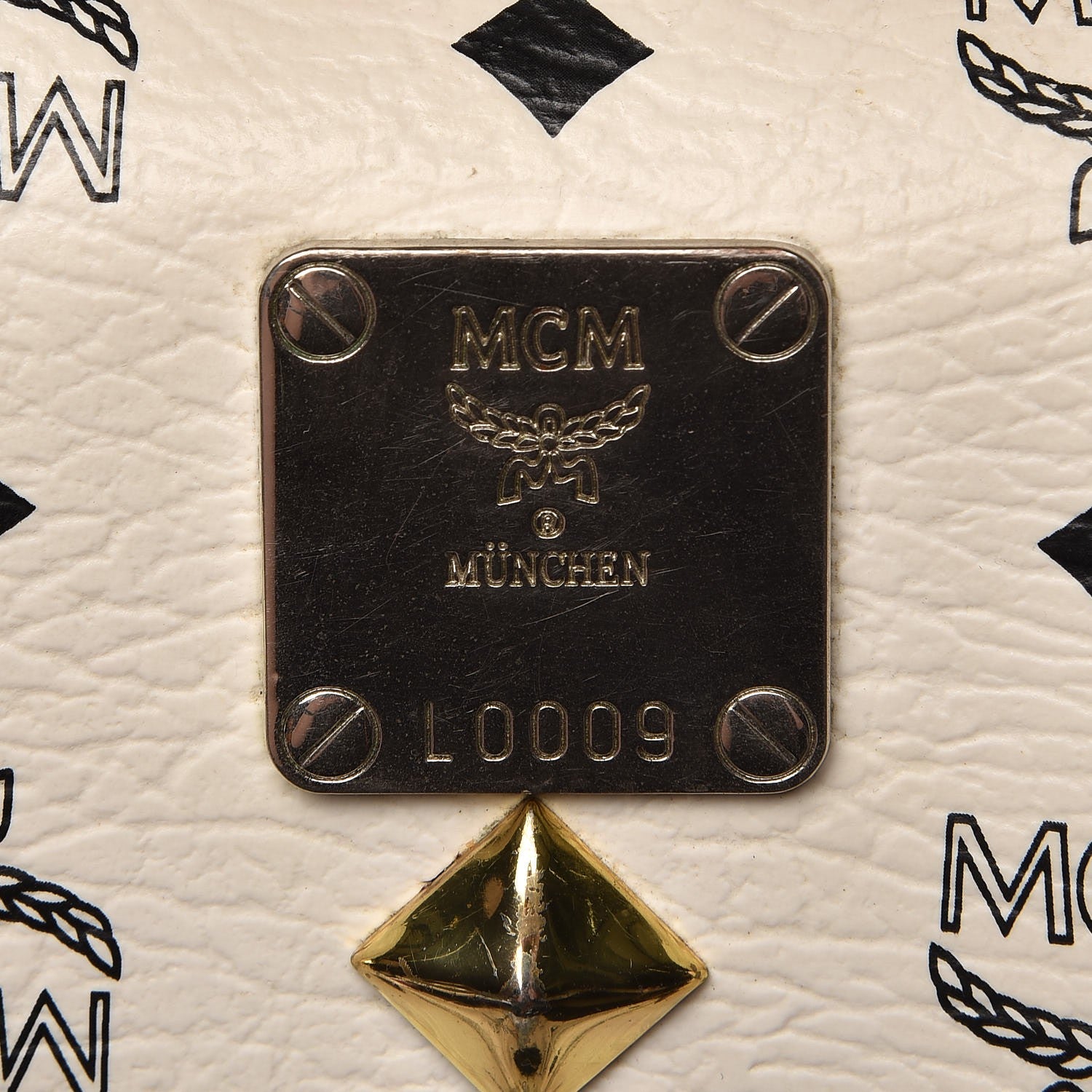 MCM Visetos Studded Medium Stark Backpack White 6 of 21