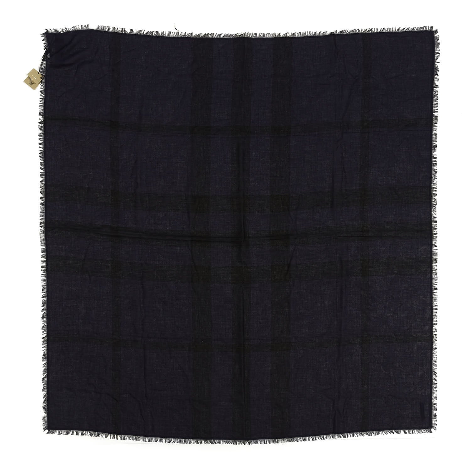 Burberry Modal Wool Overdyed Chambray Check Square Scarf Dark Purple 1 of 3