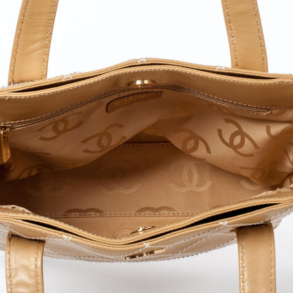 Chanel Leathter Contrast Stitch Small Surpique Tote 9 of 10