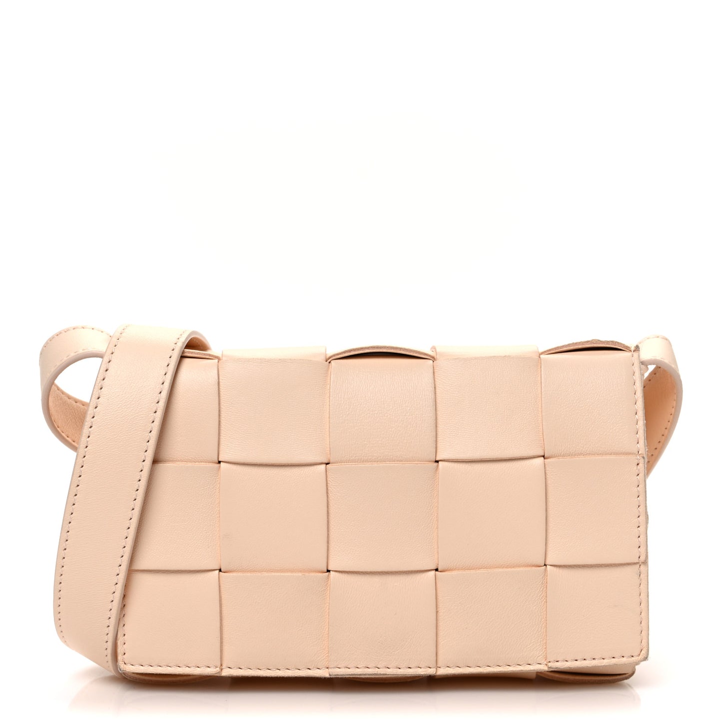 Lambskin Maxi Intrecciato Small Cassette Crossbody Bag Melon Washed