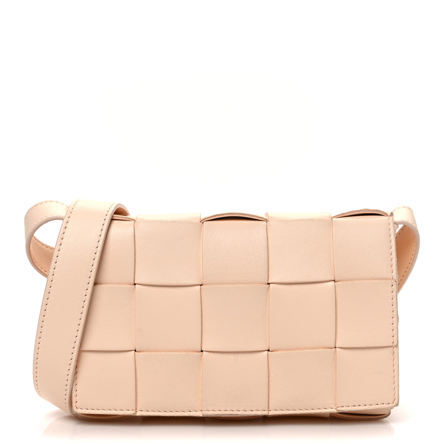 Bottega Veneta Lambskin Maxi Intrecciato Small Cassette Crossbody Bag Melon Washed 1 of 13