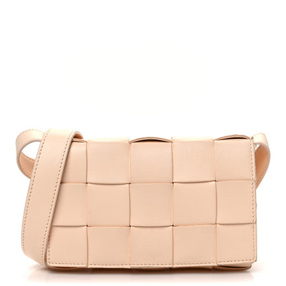 Bottega Veneta Lambskin Maxi Intrecciato Small Cassette Crossbody Bag Melon Washed 1 of 13