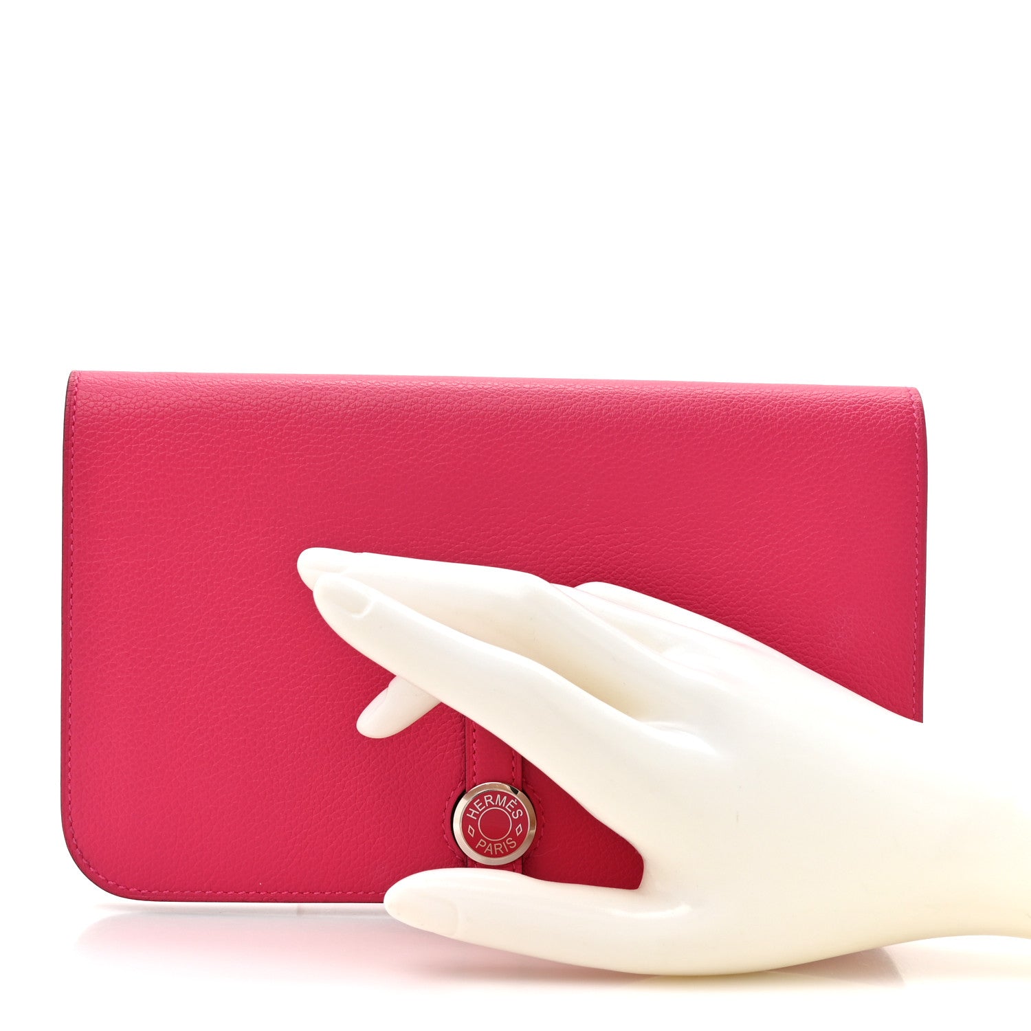 Hermes Evercolor Laque Dogon Duo Wallet Rose Mexico 2 of 11