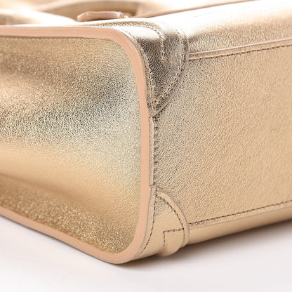 Celine Laminated Lambskin Nano Luggage Gold 11 of 13