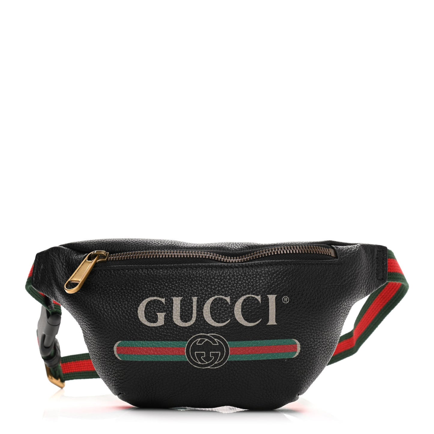 Grained Calfskin Small Logo Belt Bag Black