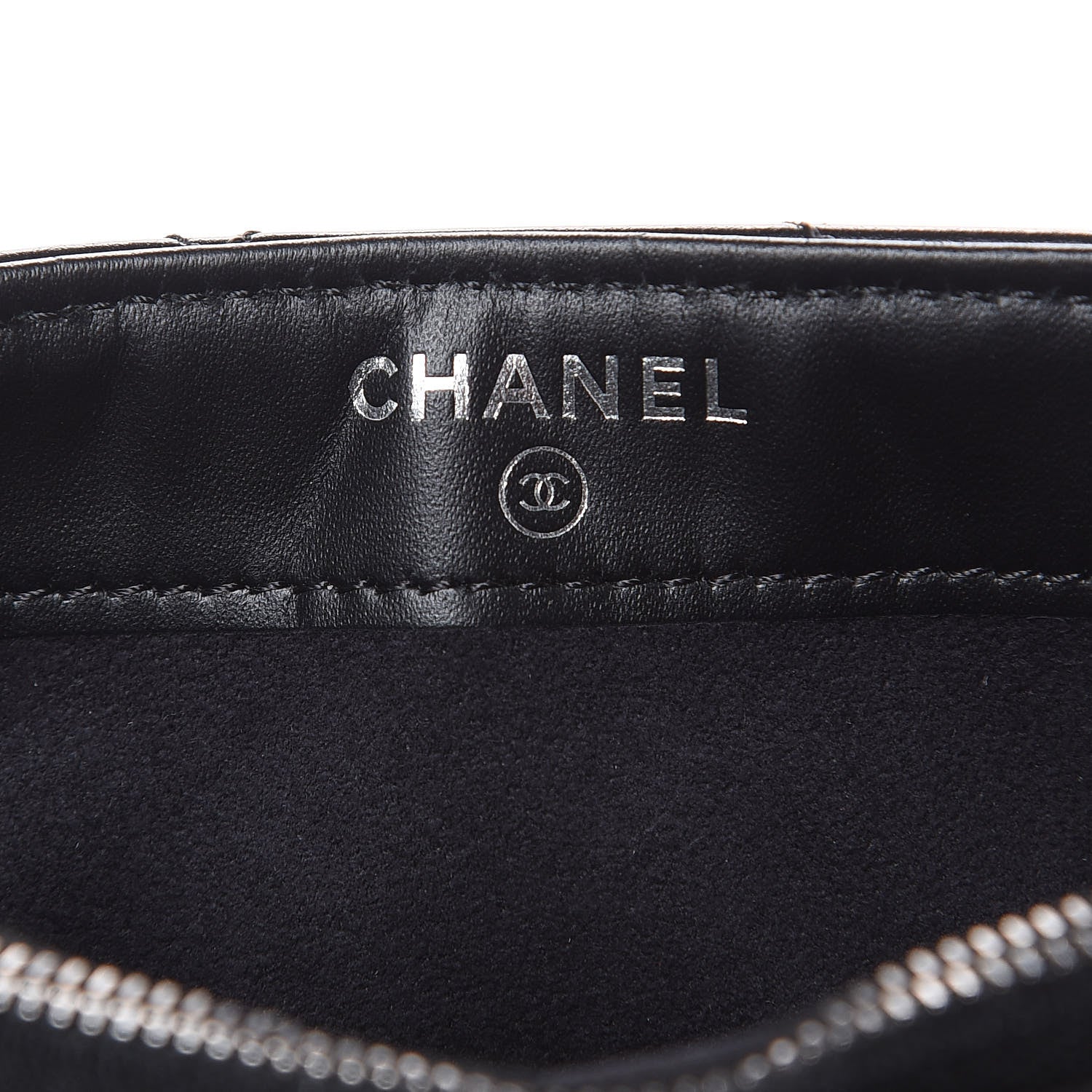 Chanel Glazed Calfskin Quilted Mini Phone Holder Clutch Black 6 of 10