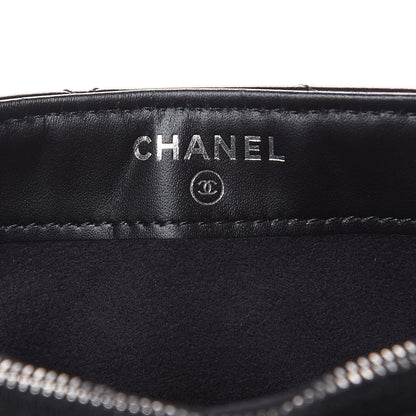 Chanel Glazed Calfskin Quilted Mini Phone Holder Clutch Black 6 of 10