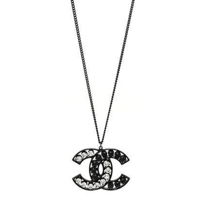 Chanel Ruthenium Crystal CC Necklace Black 1 of 4