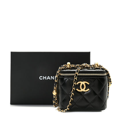 Chanel Calfskin Quilted Mini Perfect Fit Vanity Case With Chain Black 8 of 8