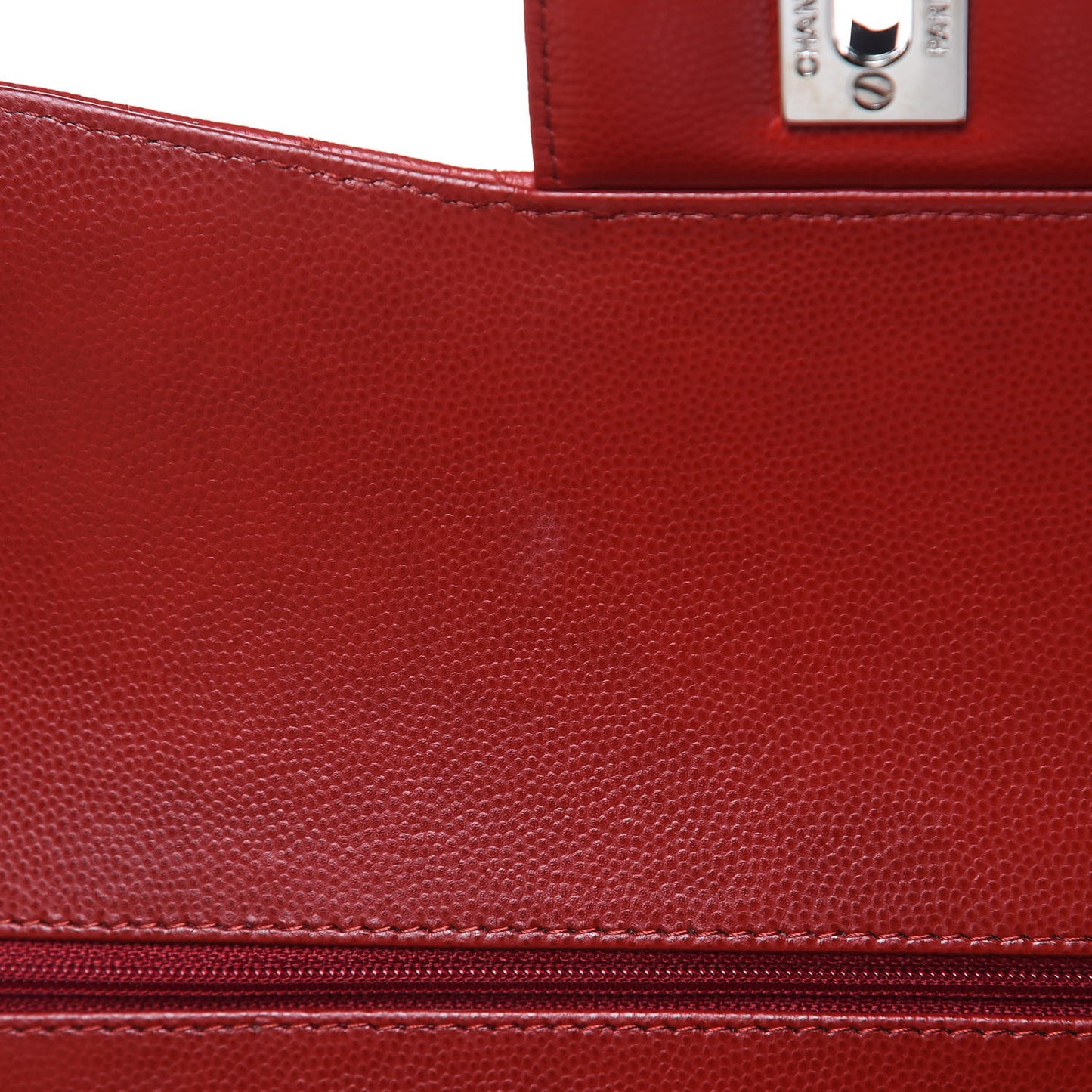 Caviar Chevron Quilted Jumbo Double Flap Dark Red