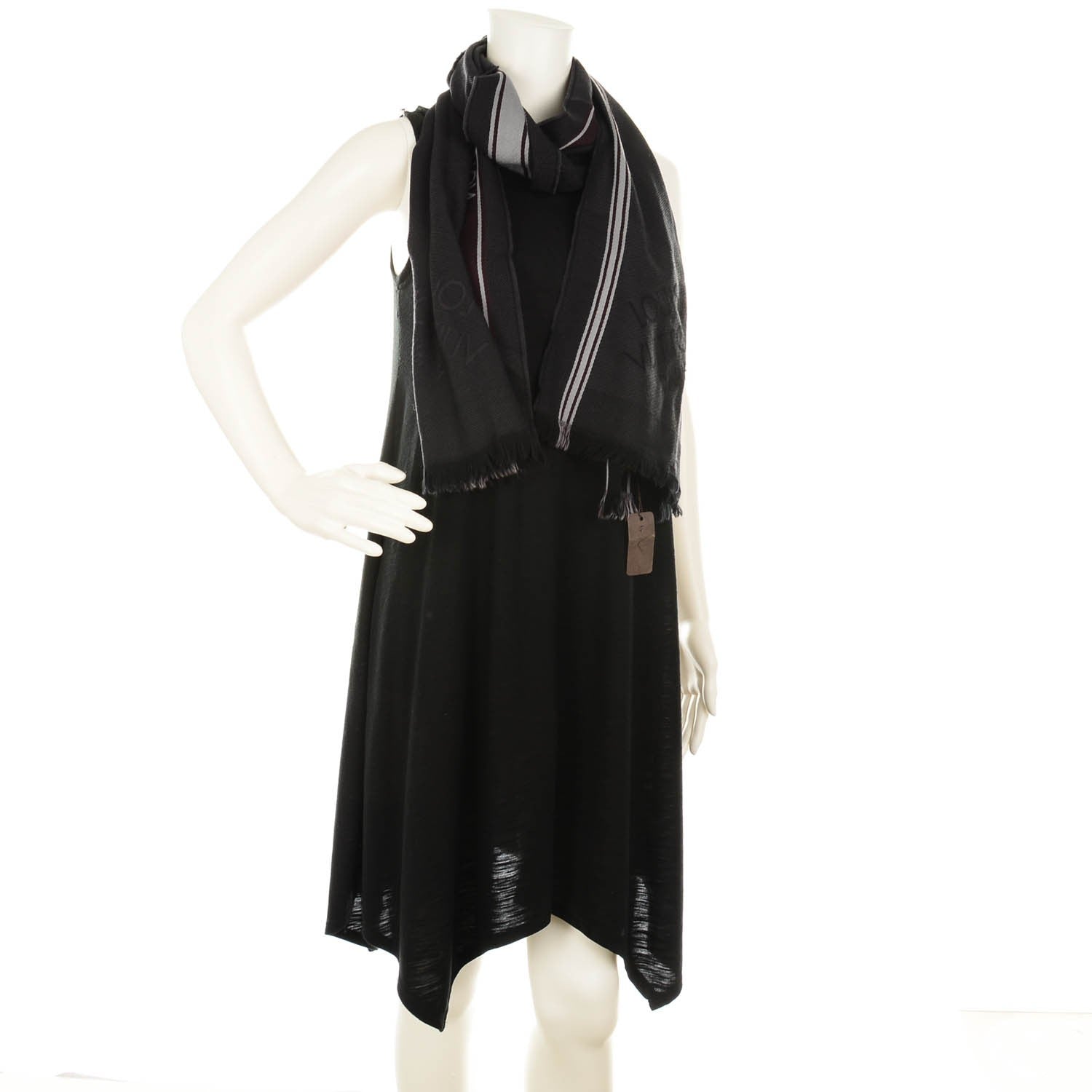 Louis Vuitton Wool Messager Damier Geant Scarf Black 2 of 4