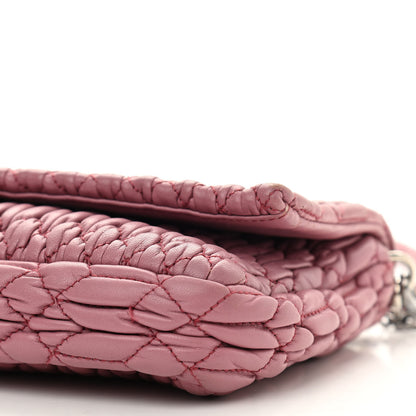 Miu Miu Nappa Matelasse Crystal Flap Clutch Rosa 11 of 12